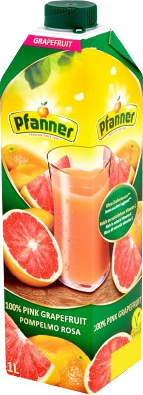 Pfanner Růžový grapefruit 100% 1l