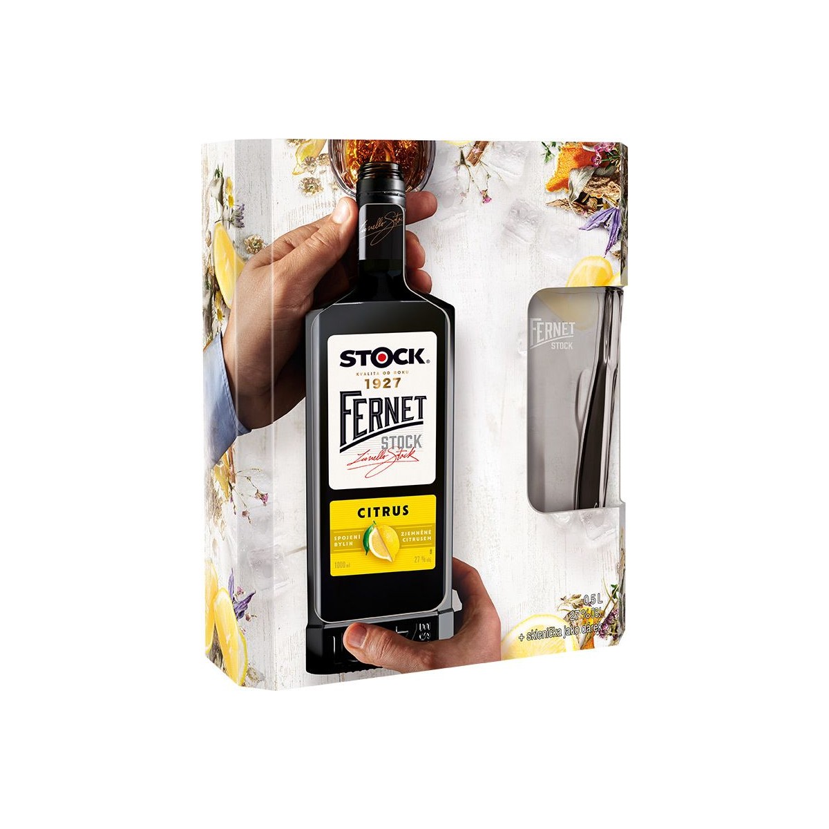 Fernet Stock citrus 0,5l - kazeta + sklo