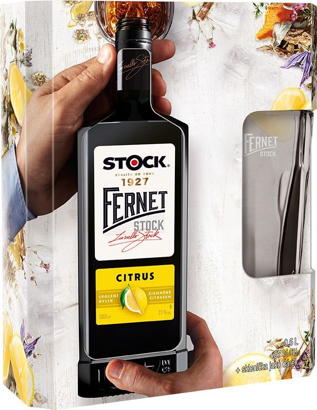 Fernet Stock citrus 0,5l - kazeta + sklo