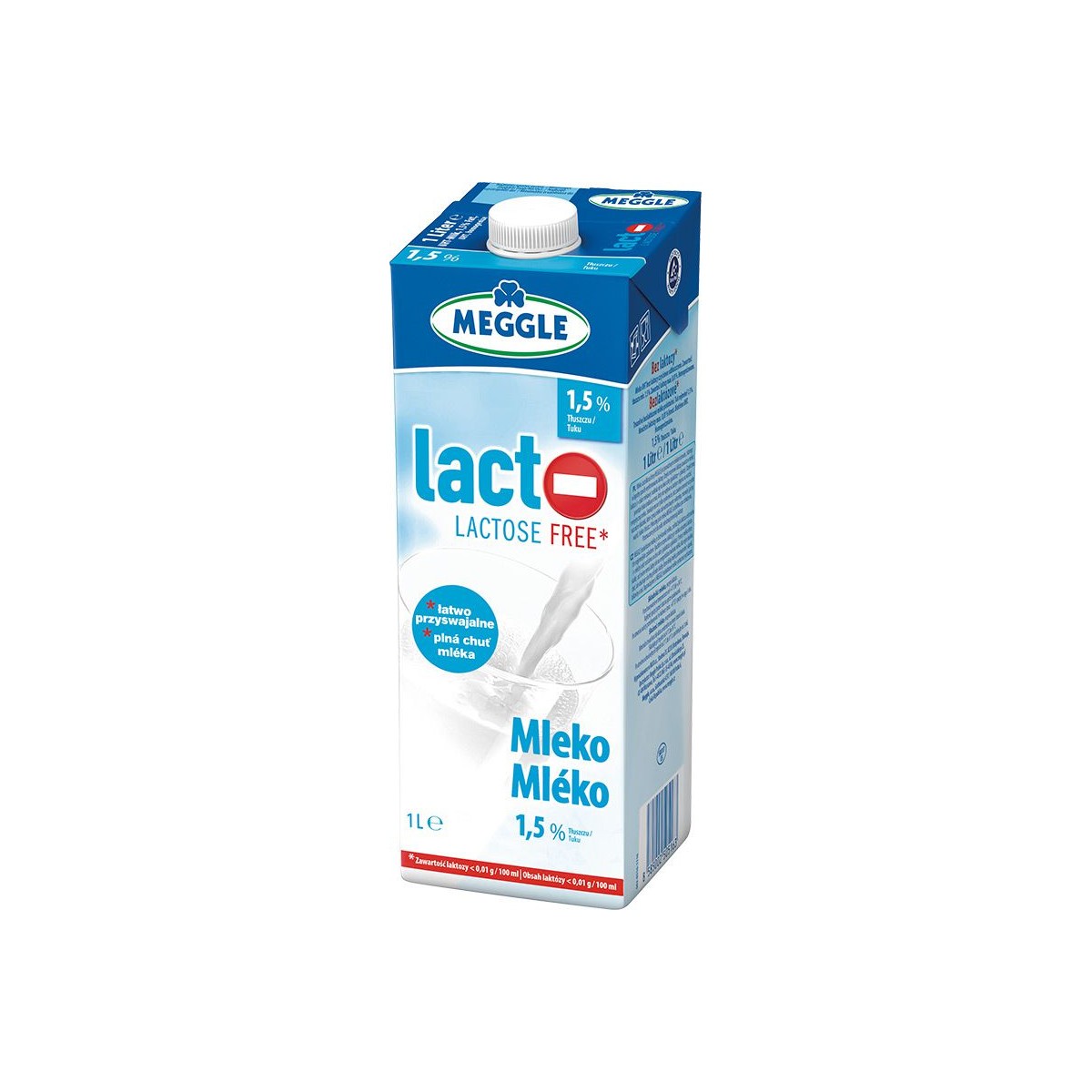 Meggle polotučné mléko bezlaktózové 1l - 1,5%