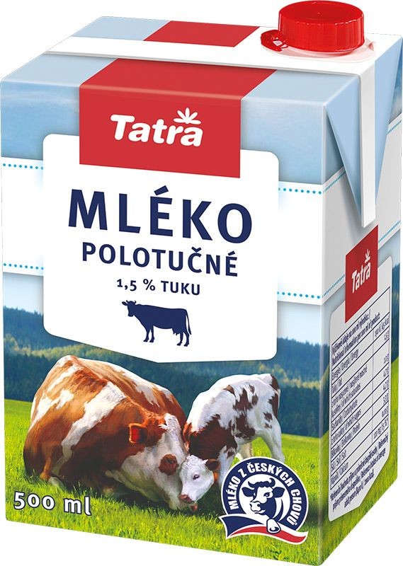 Tatra mléko polotučné 0,5l - 1,5%