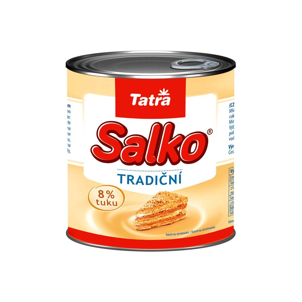 Tatra Salko zahuštěné mléko slazené 8% 1kg - plech