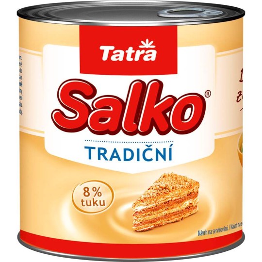Tatra Salko zahuštěné mléko slazené 8% 397g - plech