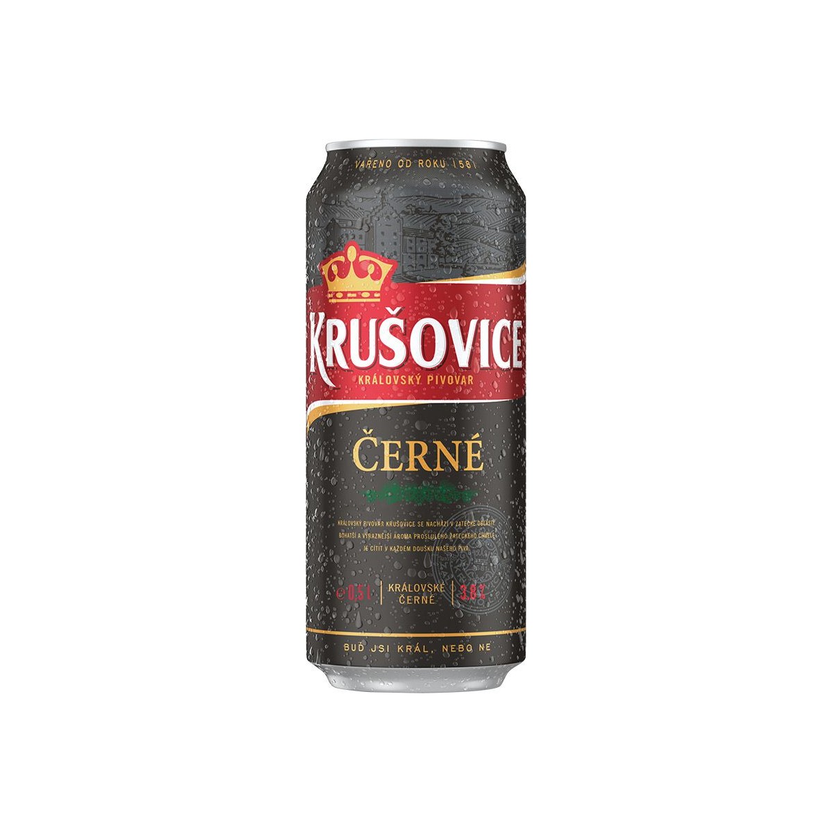 Krušovice černé 0,5l - plech