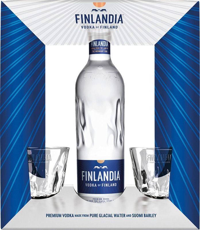 Finlandia Vodka 0,7l - kazeta + 2x sklenička