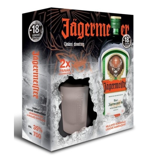 Jägermeister 0,7l kazeta 2x panák