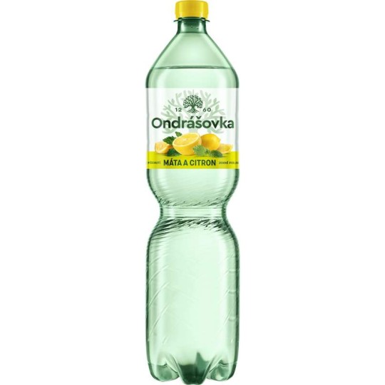 Ondrášovka máta a citron jemně perlivá 1,5l - PET