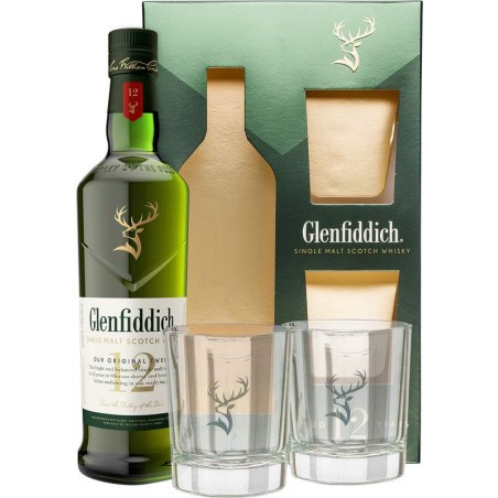 Glenfiddich 12 Y.O. 0,7l - kazeta 2x sklo