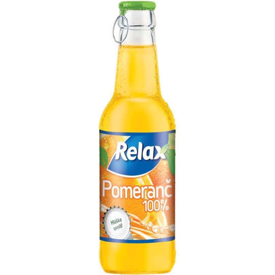 Relax Pomeranč 100% 0,25l sklo