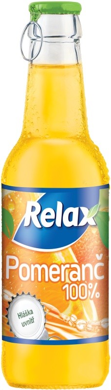 Relax Pomeranč 100% 0,25l sklo