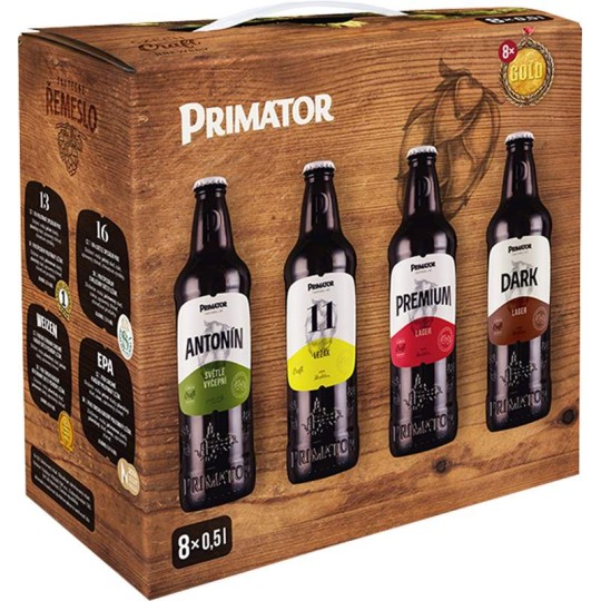 Primátor Osm zlatých multipack 8x0,5l - sklo