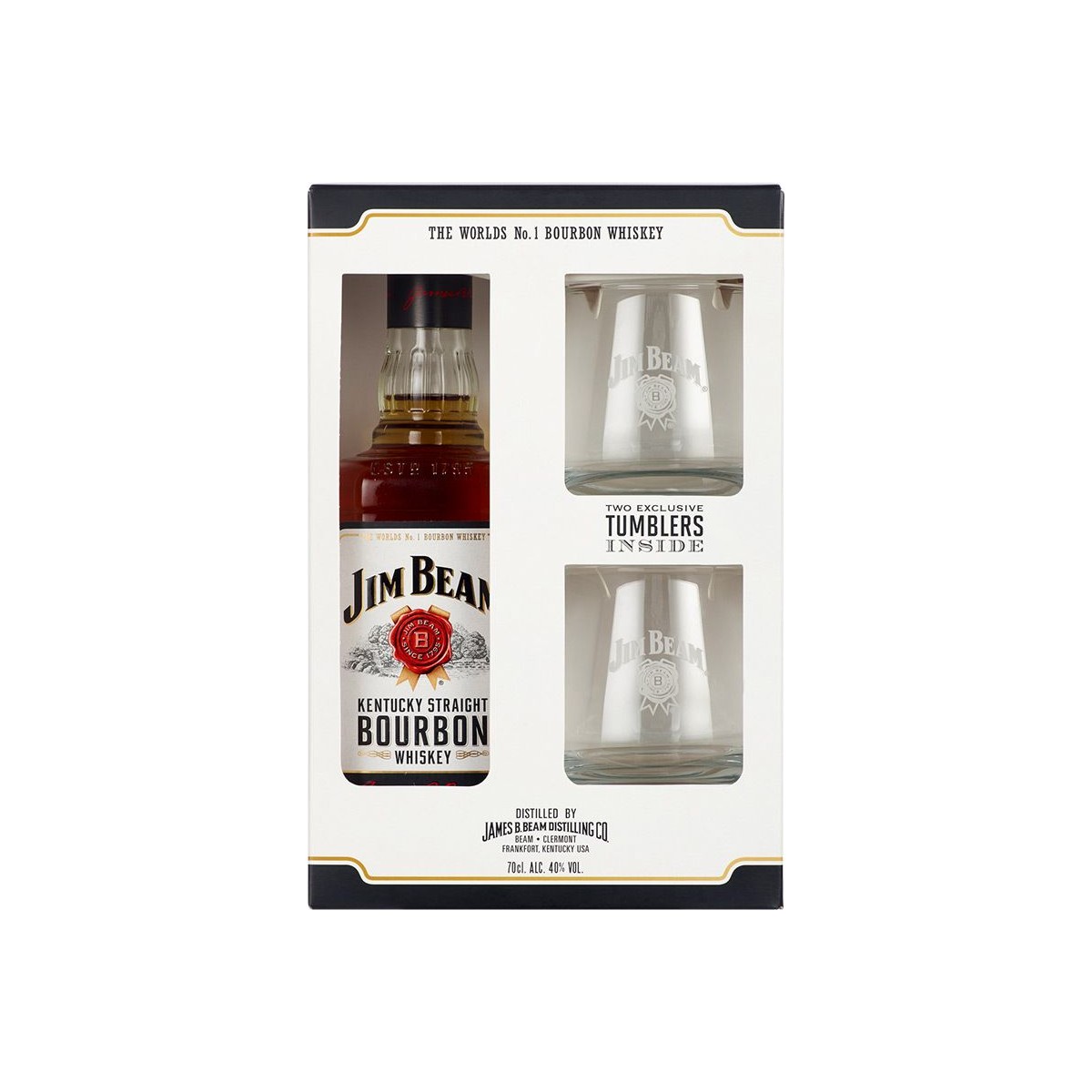 Jim Beam 0,7l kazeta + 2x sklo