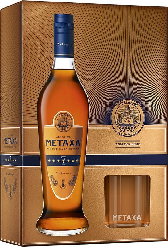 Metaxa 7* 0,7l kazeta 2 skleničky