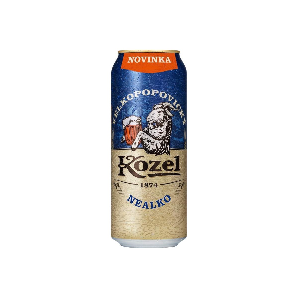 Velkopopovický Kozel polotmavý nealko 0,5l - plech