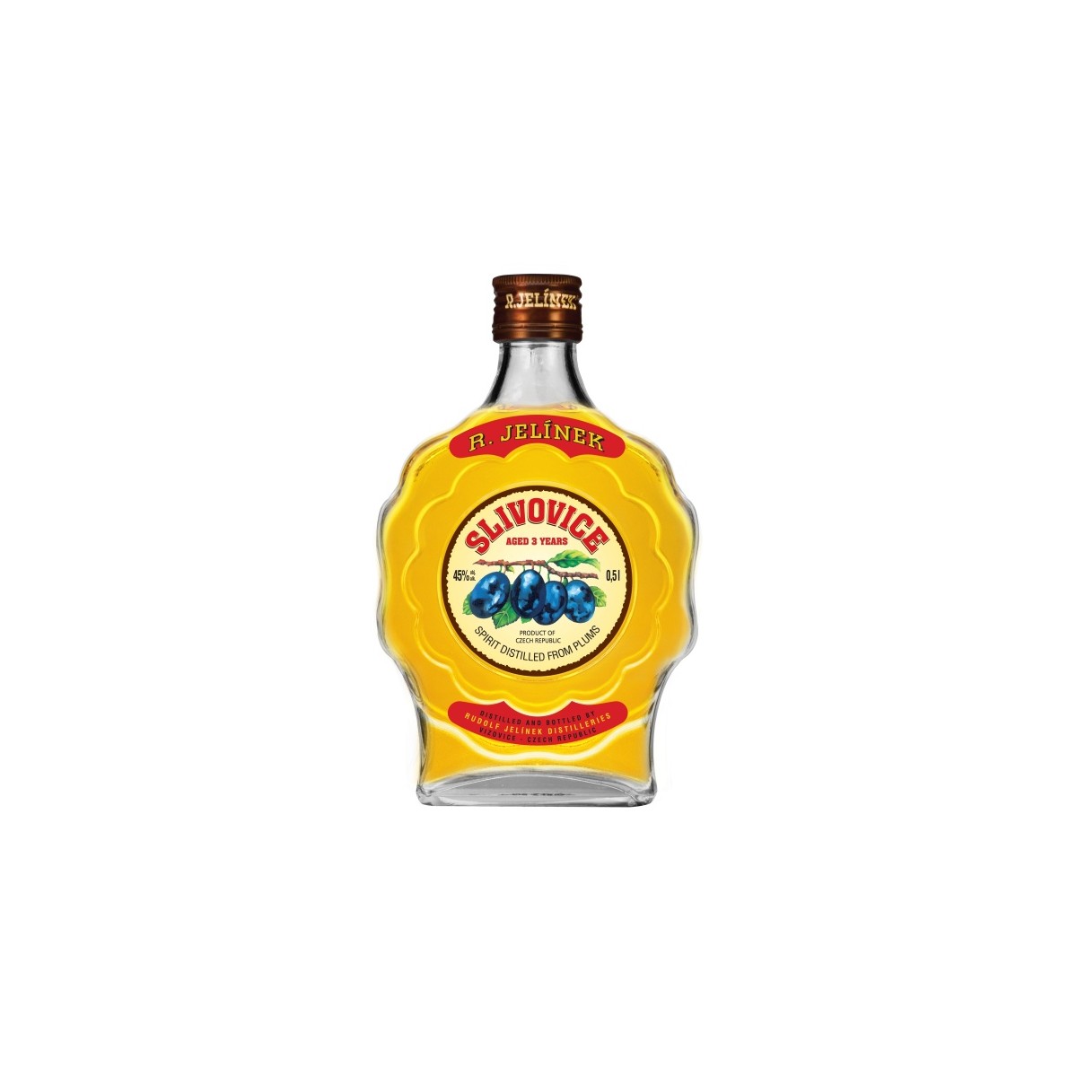 Slivovice Jelínek gold 45% 0,5l budík