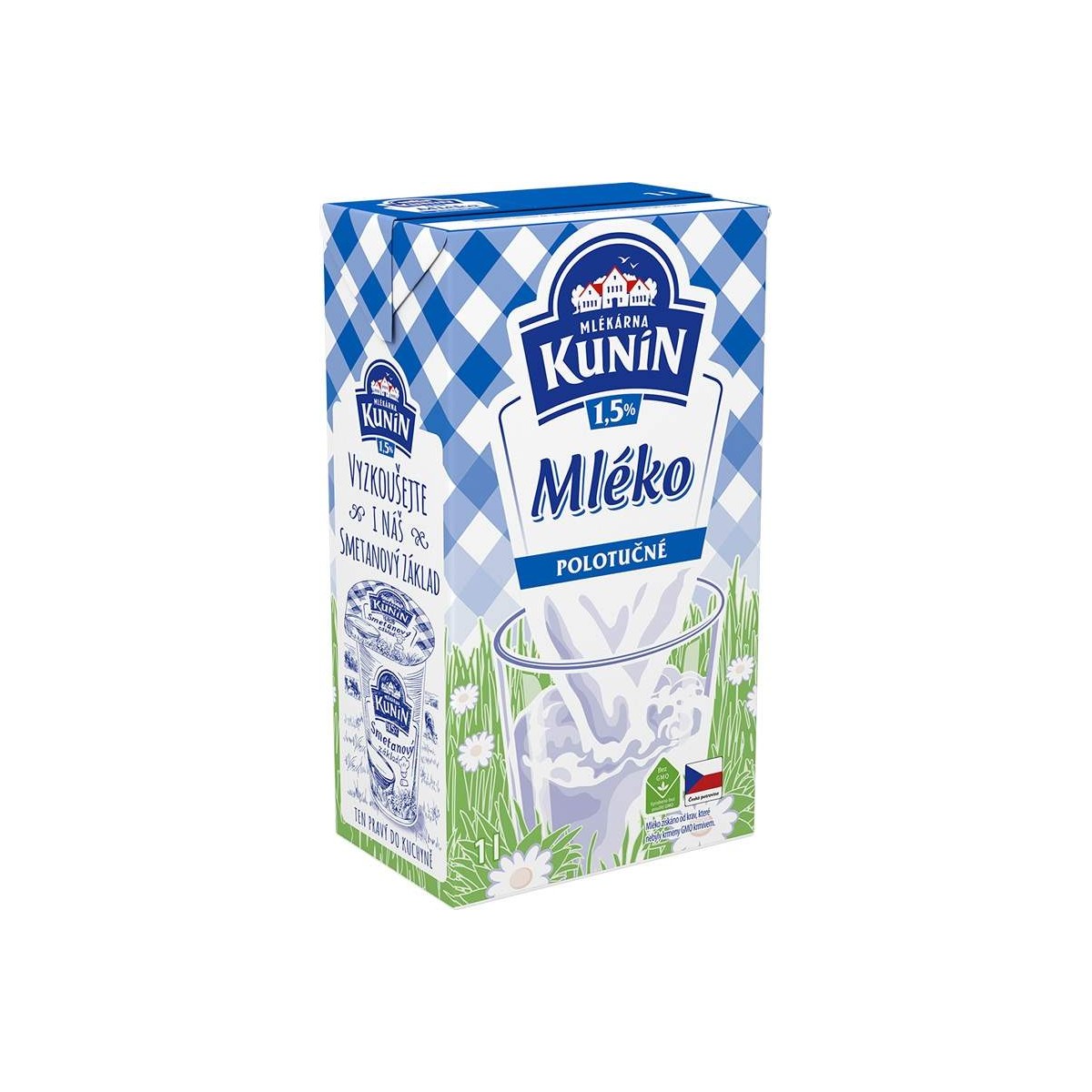 Kunín mléko trvanlivé polotučné 1,5% 1l