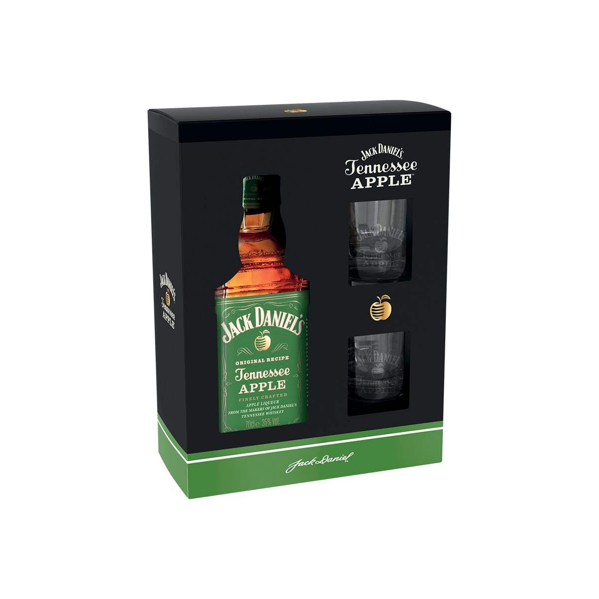 Jack Daniel's Tennessee Apple 0,7l - kazeta + 2 sklenice