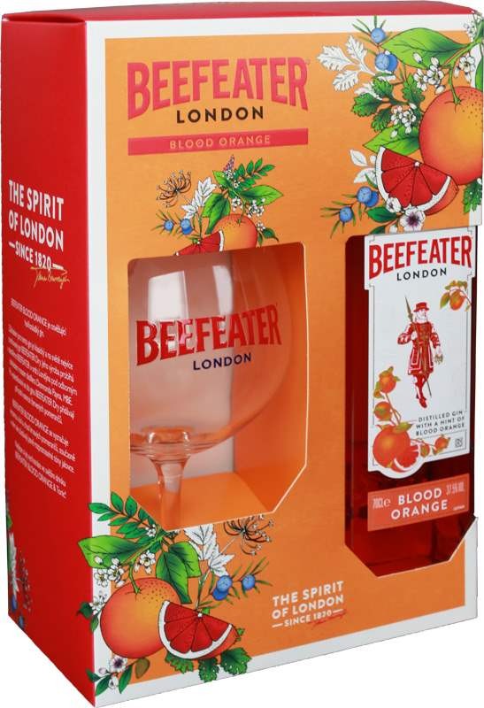 Beefeater Blood Orange 0,7l kazeta + sklenice