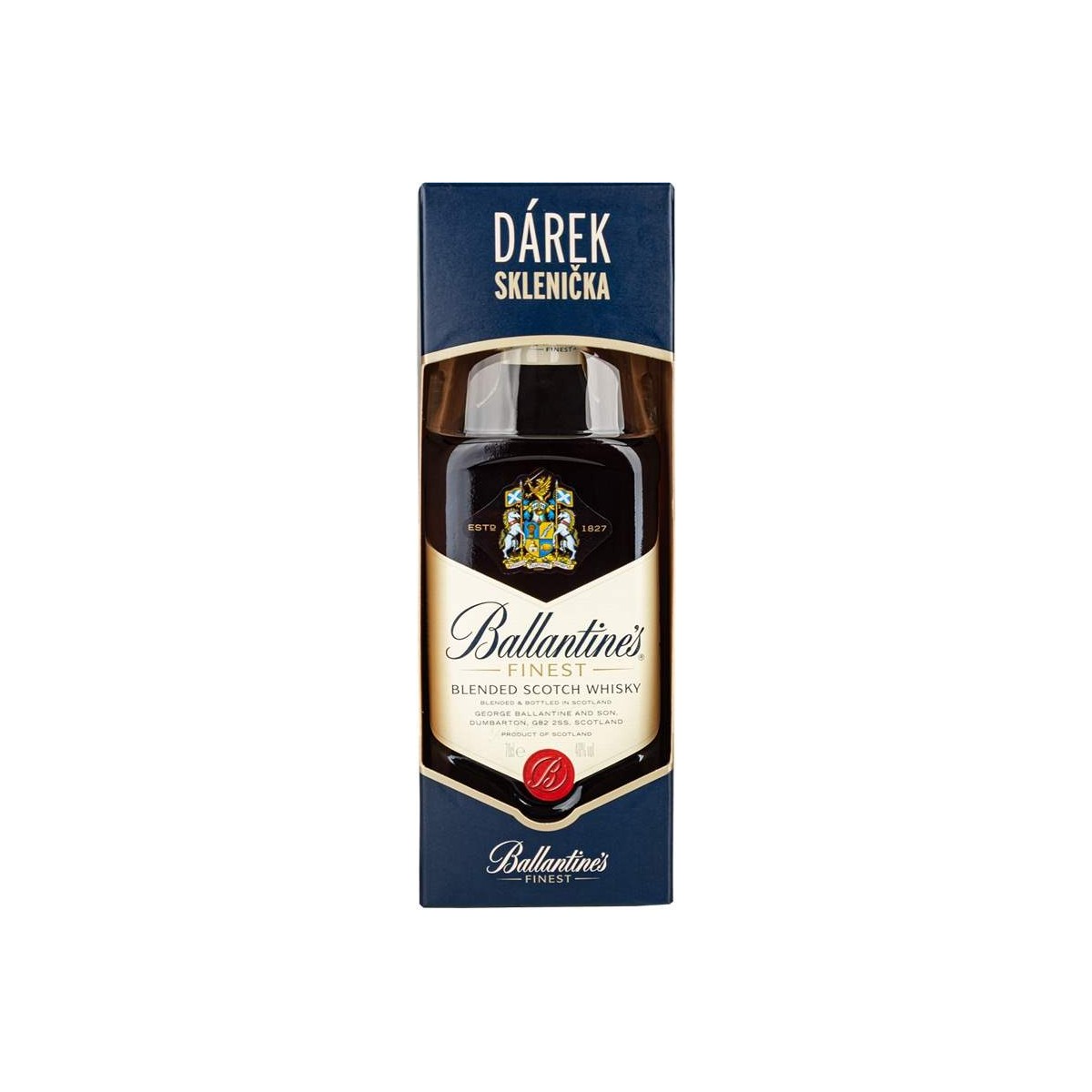 Ballantine´s Finest 0,7l - kazeta sklenička