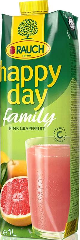 Rauch Happy day Family růžový grapefruit 1l