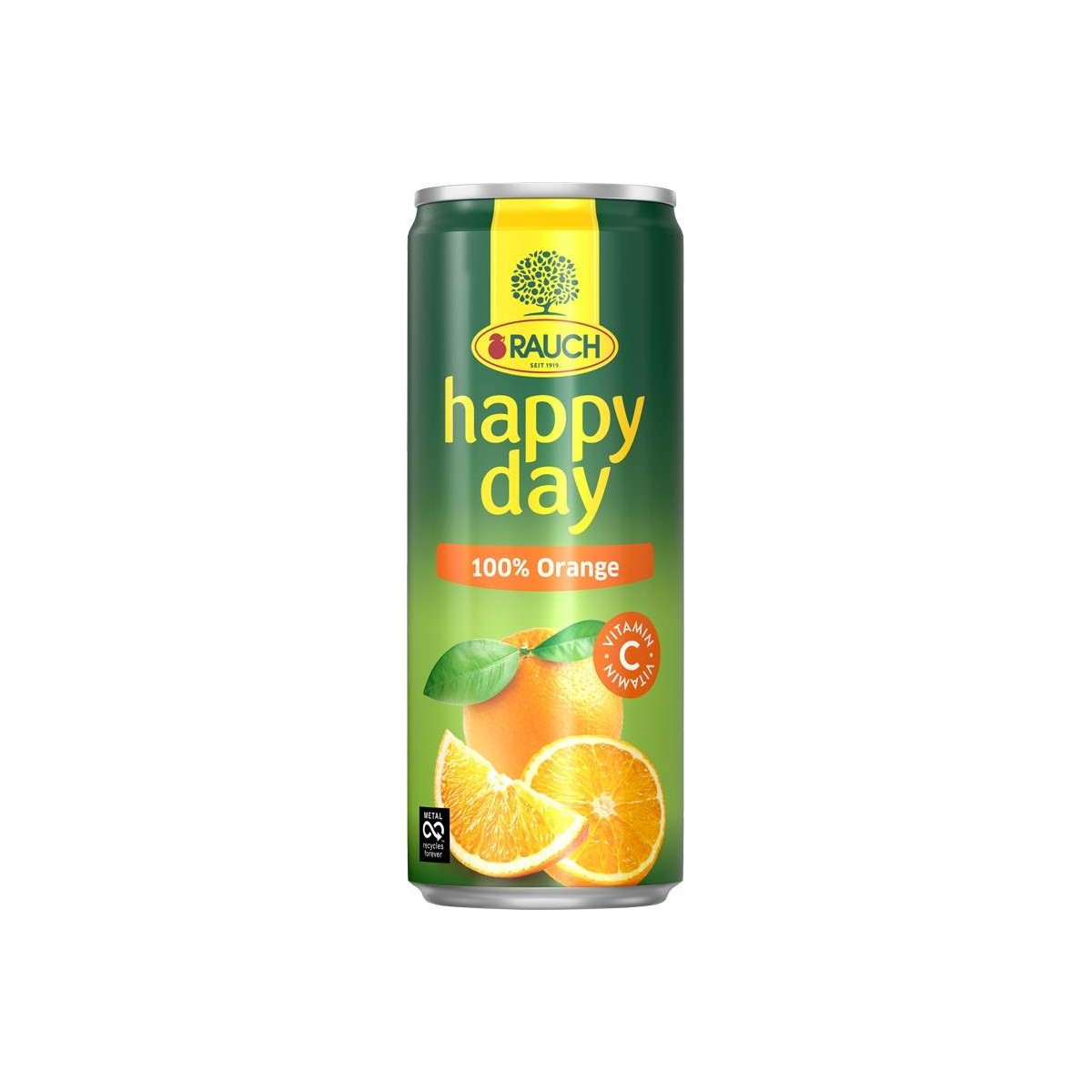 Rauch Happy Day pomeranč 100% 0,33l - plech