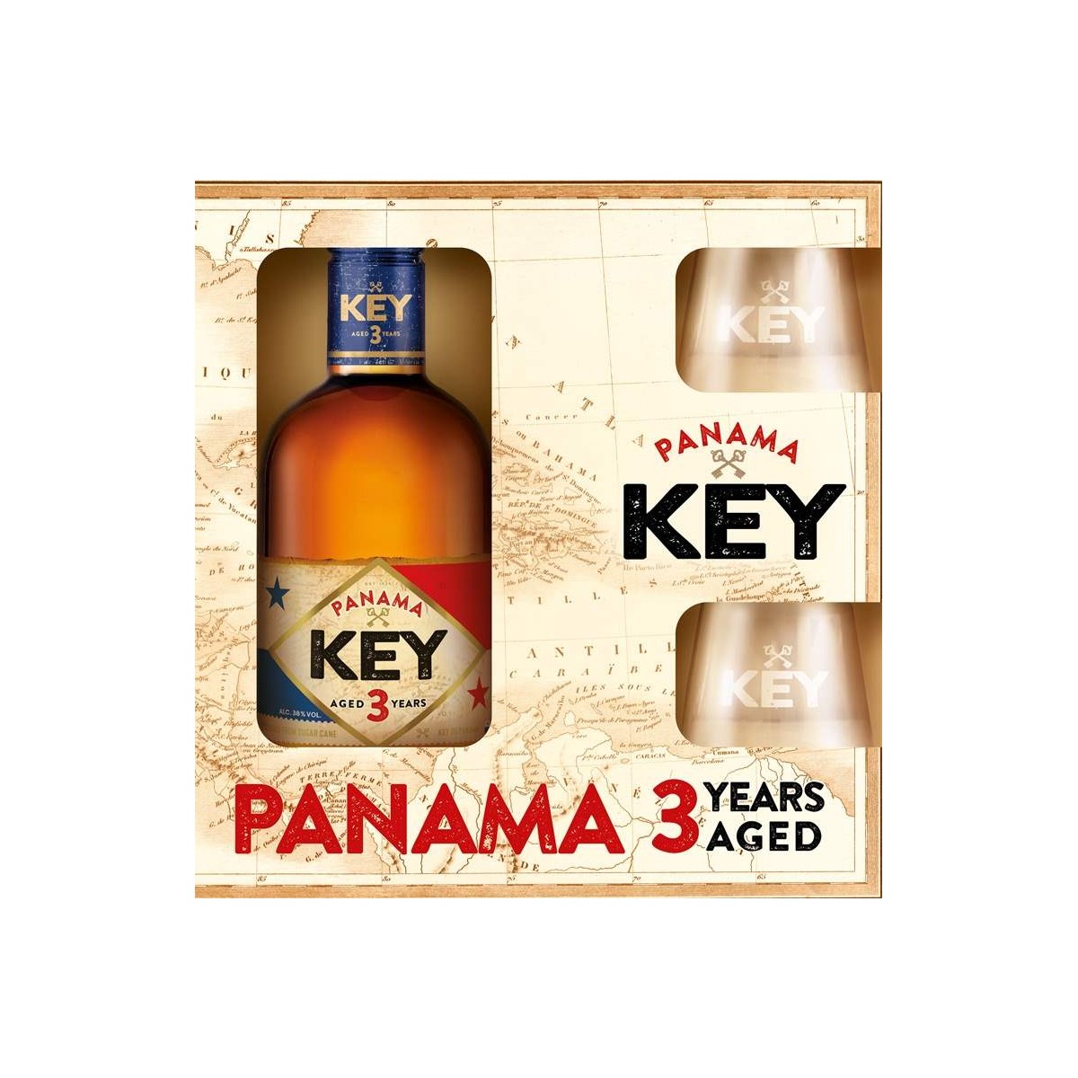 Key Rum Panama 3yo 0,5l - kazeta 2x sklo