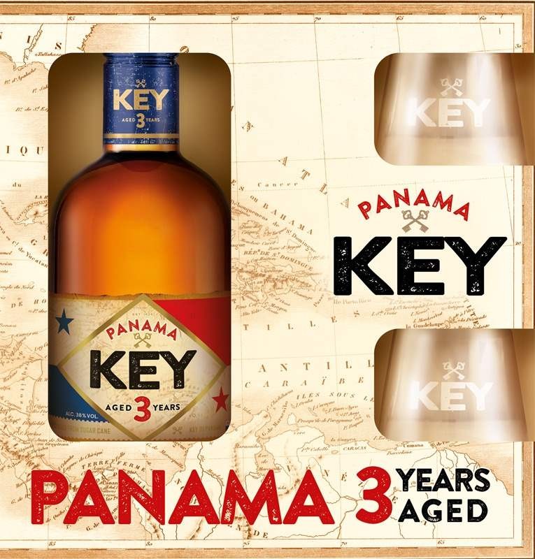 Key Rum Panama 3yo 0,5l - kazeta 2x sklo