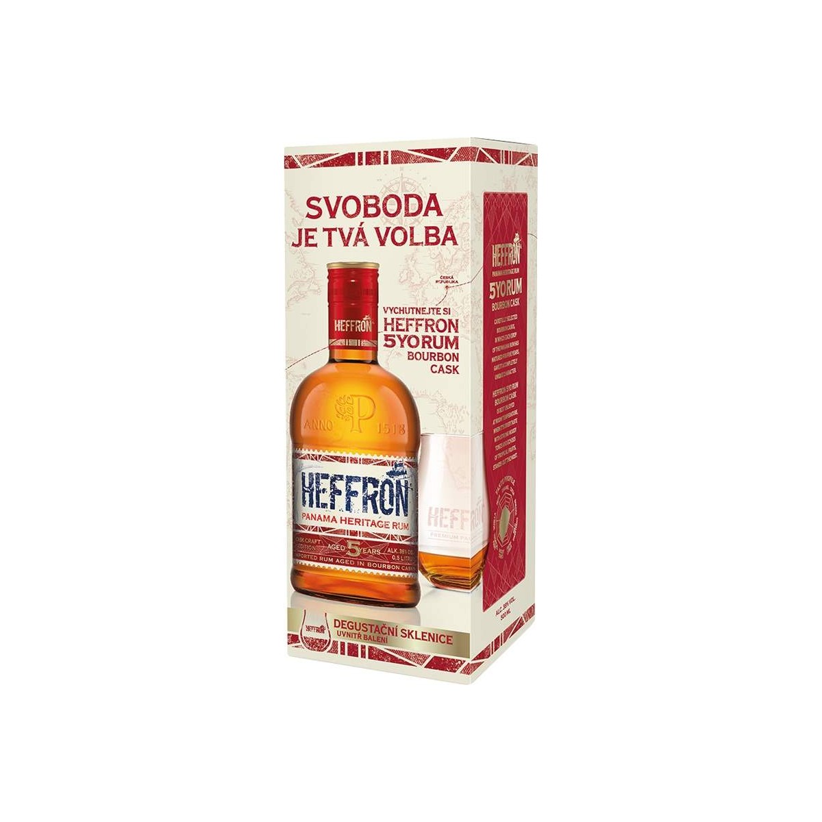 Heffron Panama Heritage Rum 5YO 0,5l - box sklo