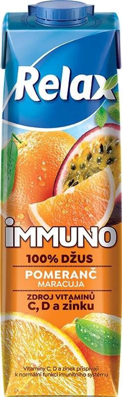 Relax Immuno Pomeranč - maracuja 100% 1l