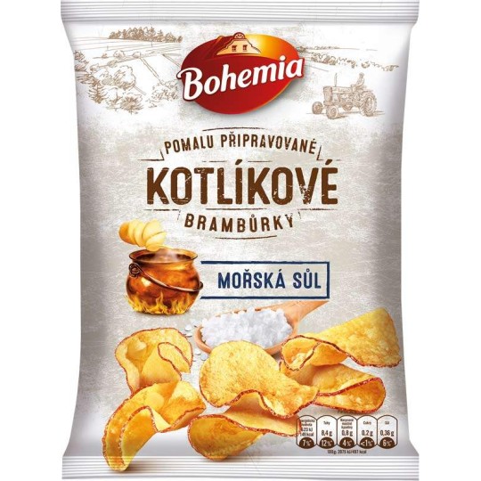 Bohemia Kotlíkové brambůrky mořská sůl 120g