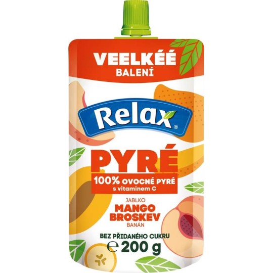 Relax pyré 100% mango-broskev-jablko-banán 200g