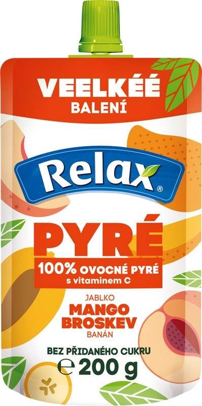 Relax pyré 100% mango-broskev-jablko-banán 200g