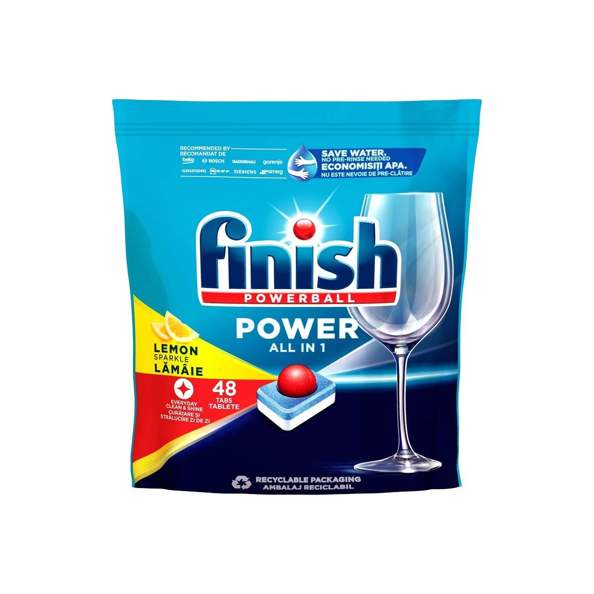 Finish Power All in One Lemon 48ks