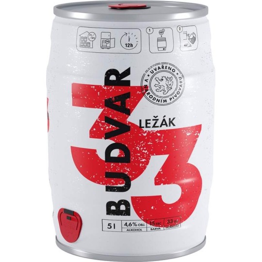 Budweiser Budvar 33 světlý ležák 5l - soudek