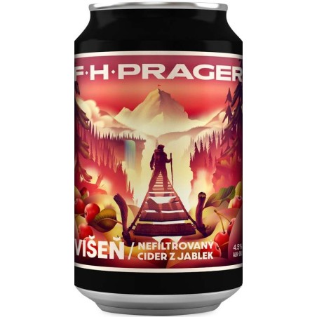 F.H. Prager Višeň nefiltrovaný cider 0,33l - plech