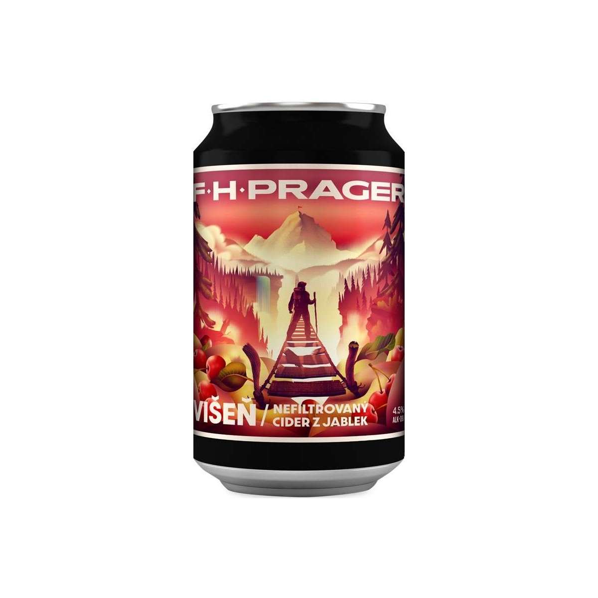 F.H. Prager Višeň nefiltrovaný cider 0,33l - plech