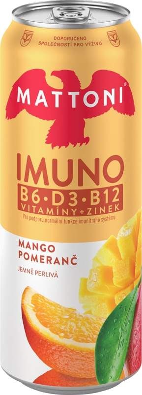 Mattoni Imuno pomeranč & mango 0,5l - plech