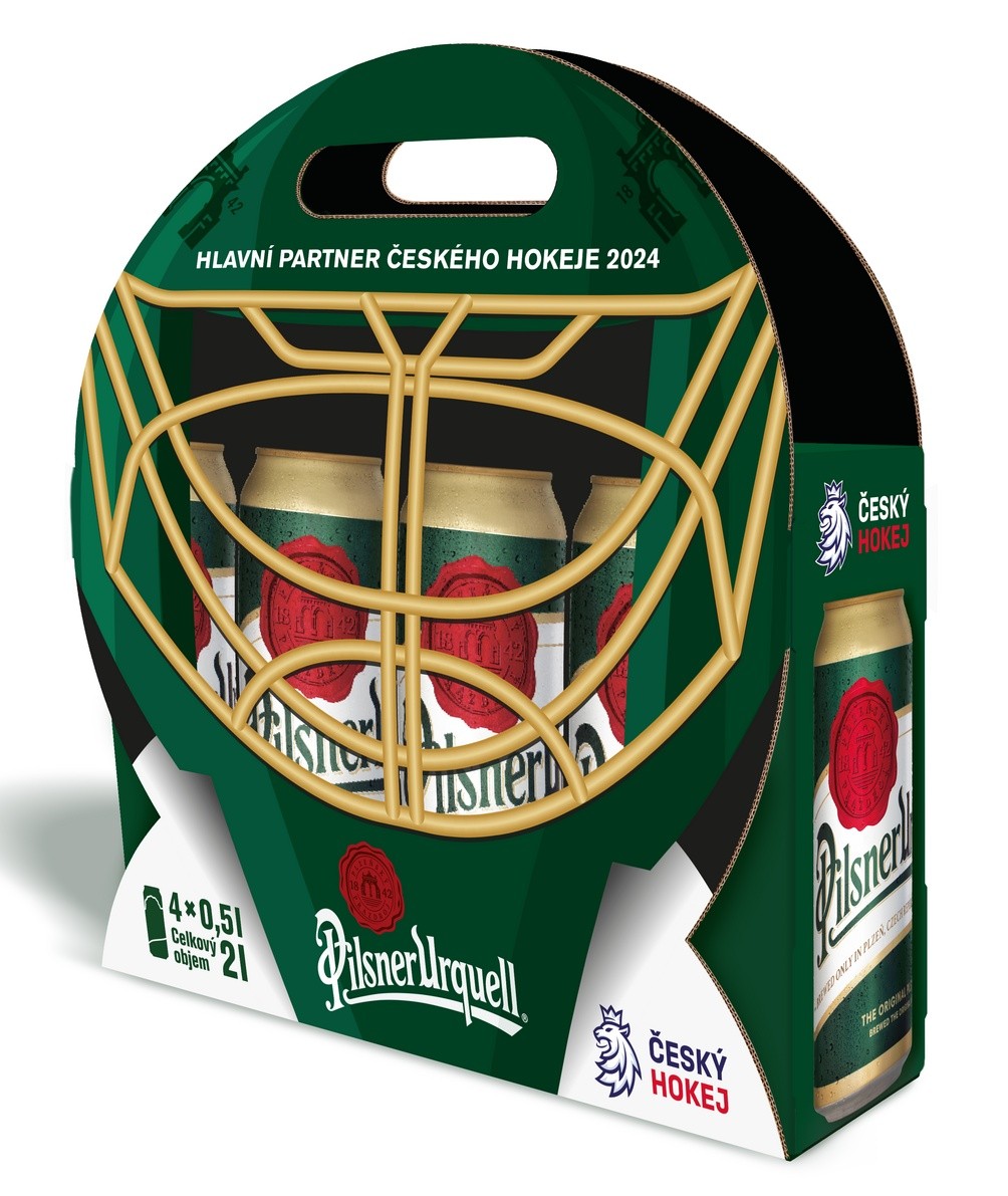 Pilsner Urquell 4x 0,5l - plech multipack hokej