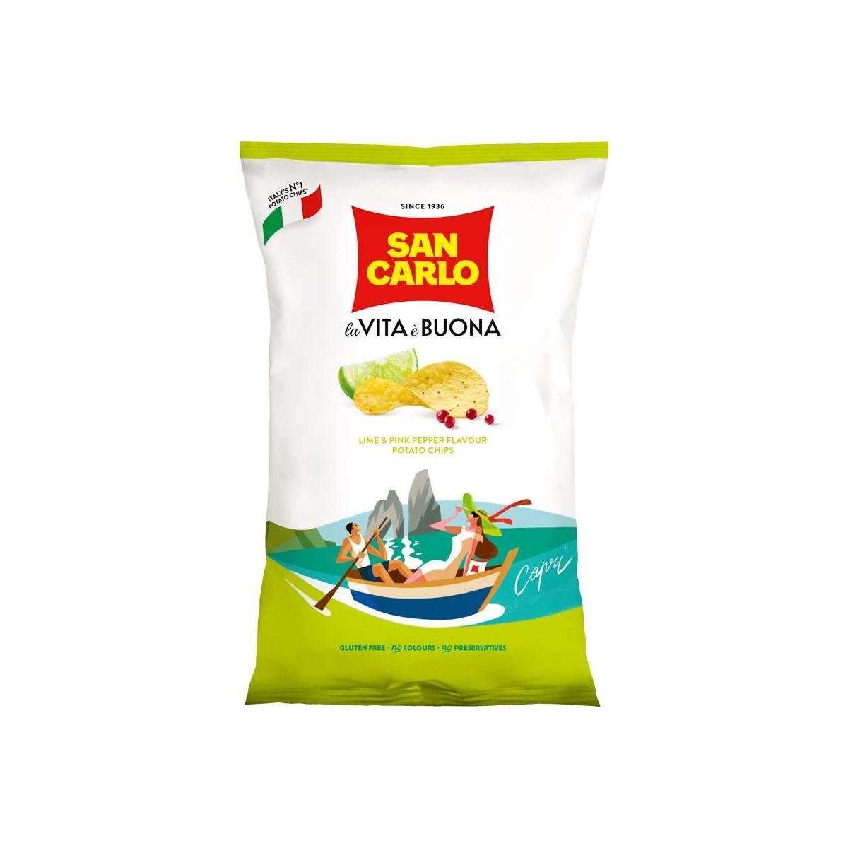 San Carlo chips limeta & růžový pepř 150g