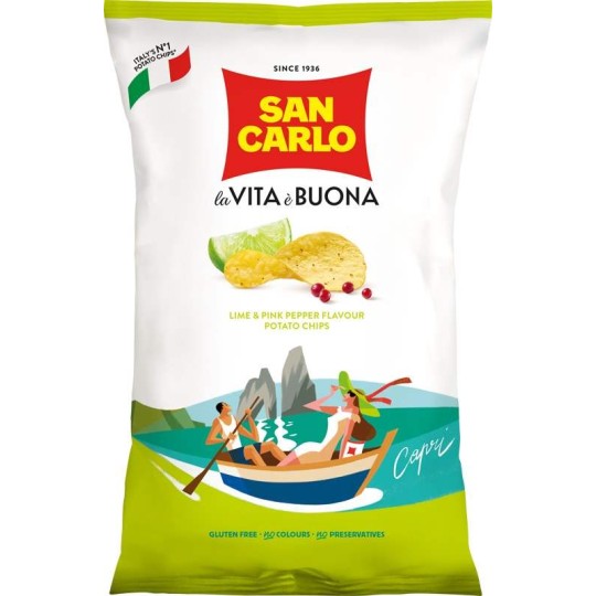 San Carlo chips limeta & růžový pepř 50g