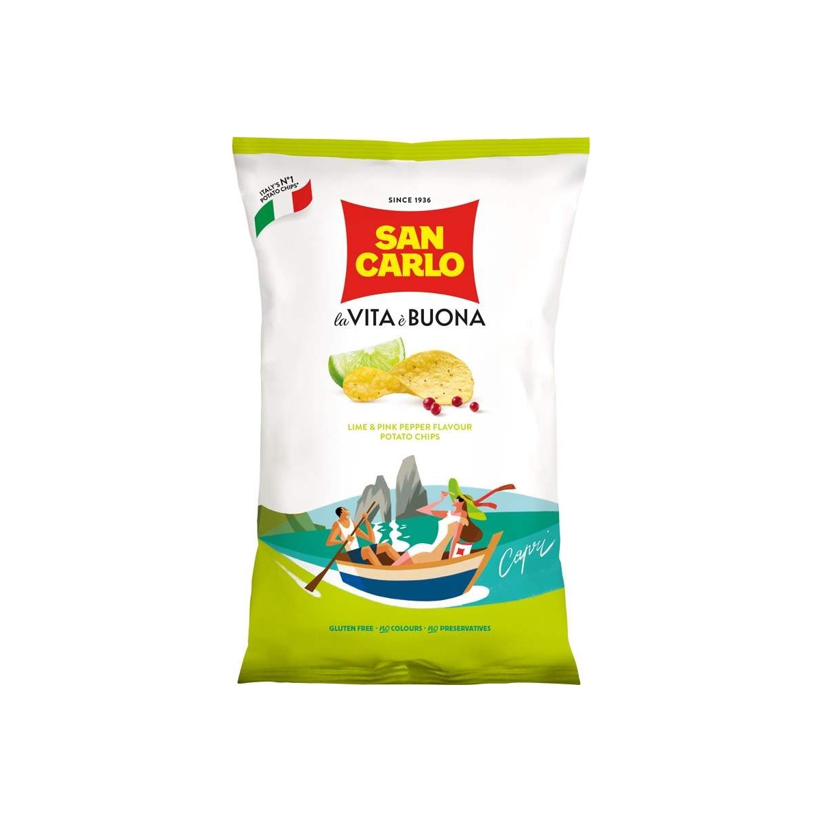 San Carlo chips limeta & růžový pepř 50g