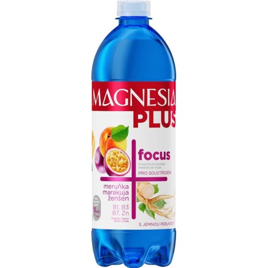 Magnesia Plus Focus meruňka, maracuja, ženšen 0,7l - PET