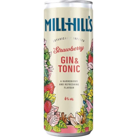 Millhill's Gin & Tonic Strawberry 0,25l - plech