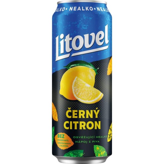 Litovel Černý citron nealko 0,5l - plech