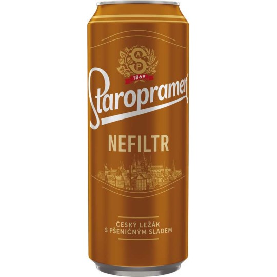 Staropramen nefiltrovaný 0,5l - plech