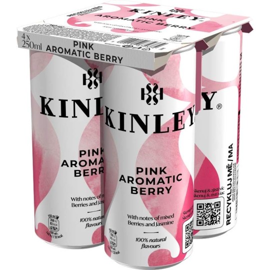 Kinley Pink Aromatic Berry 4 x 0,25l multipack - plech