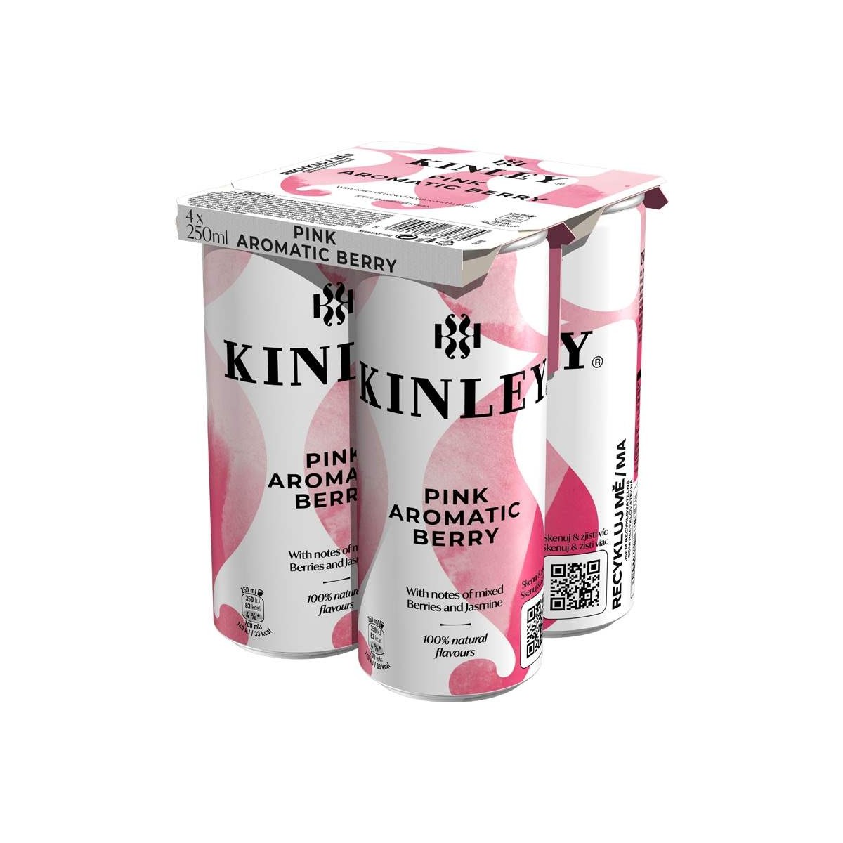 Kinley Pink Aromatic Berry 4 x 0,25l multipack - plech