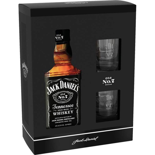 Jack Daniel's Tennessee Whiskey 0,7l kazeta + 2 sklenice