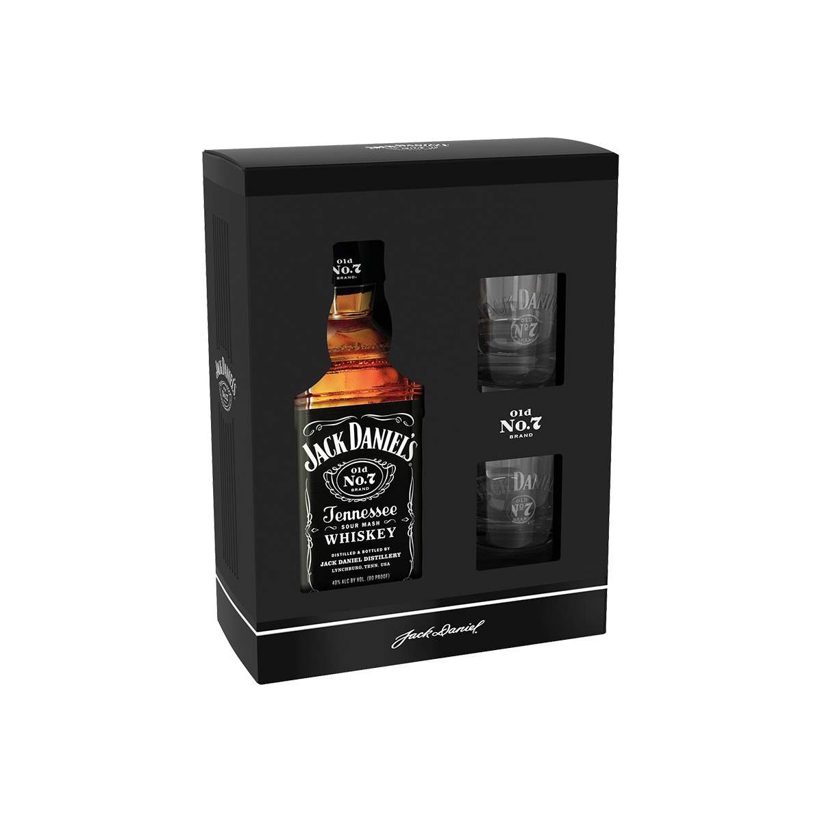 Jack Daniel's Tennessee Whiskey 0,7l kazeta + 2 sklenice