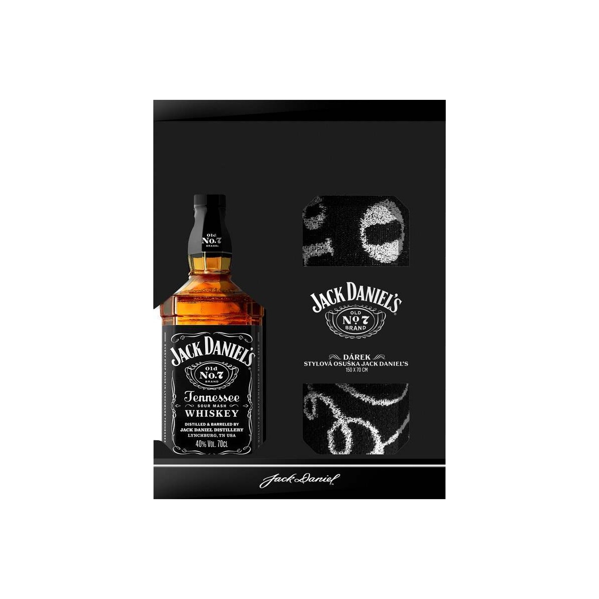 Jack Daniel's Tennessee Whiskey 0,7l kazeta + osuška